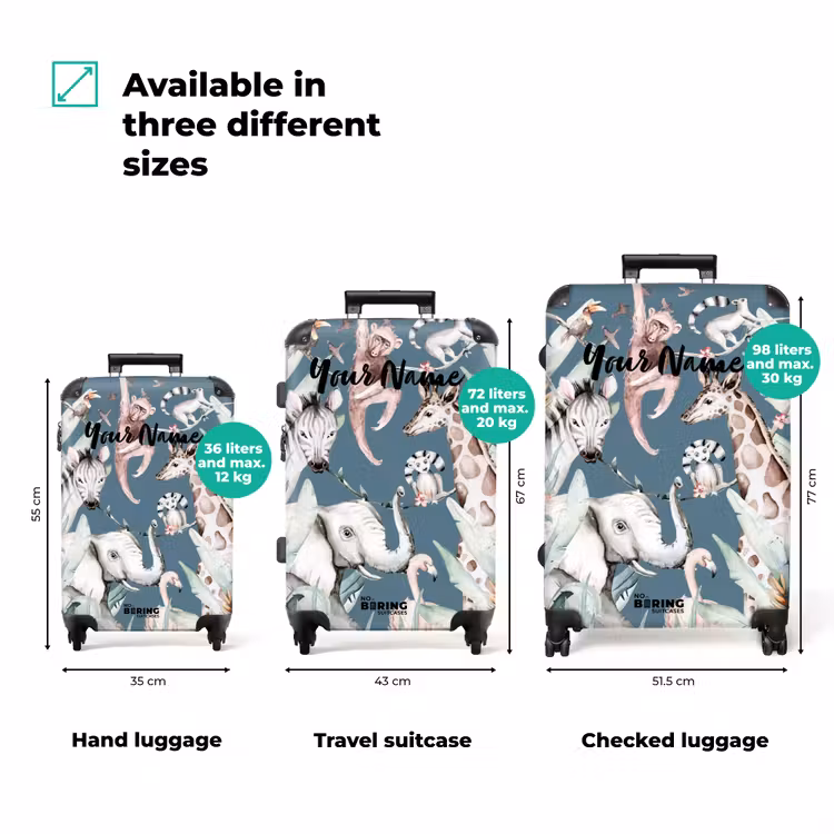 Suitcase with name - Jungle Animal Festival — 3