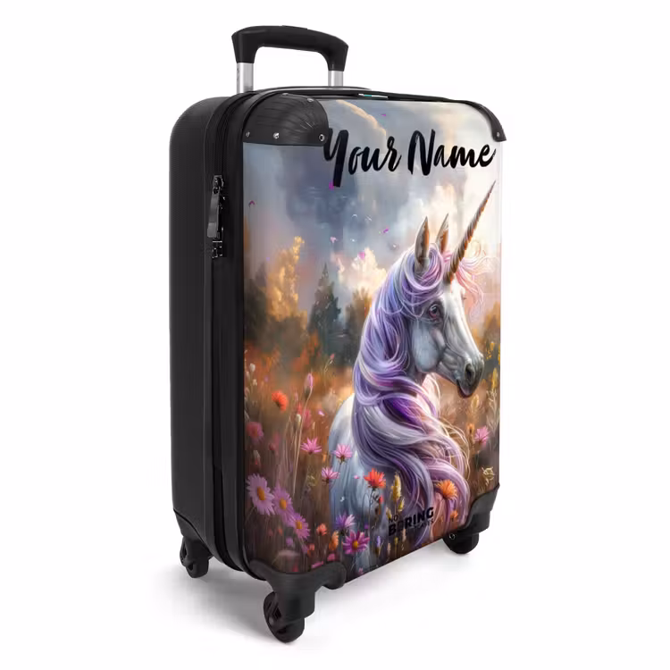 Suitcase with name - Lavender spring horn — 2