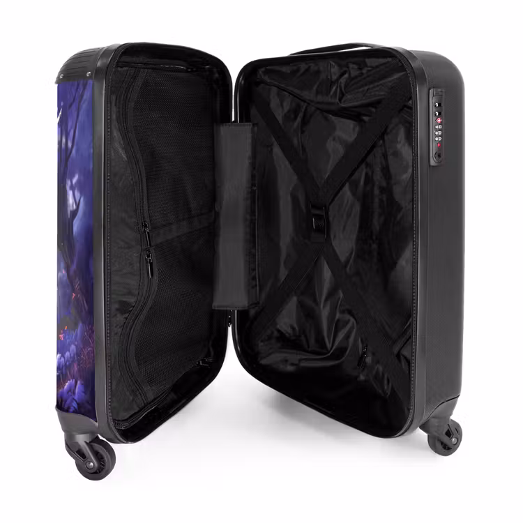 Suitcase with name - Portrait of a Unicorn among Purple Flowers — 5