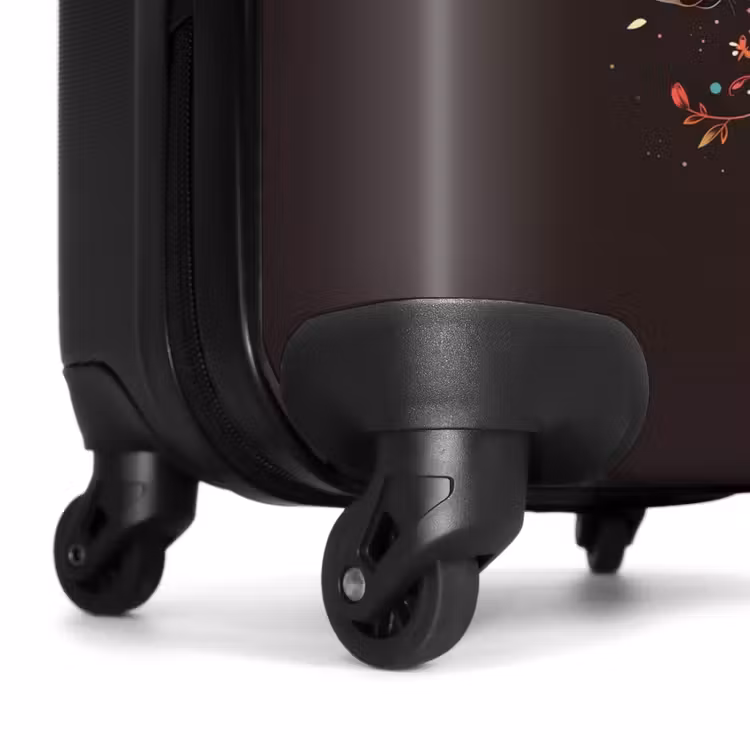 Suitcase with name - Unicorn and Flowers on Black Background — 7