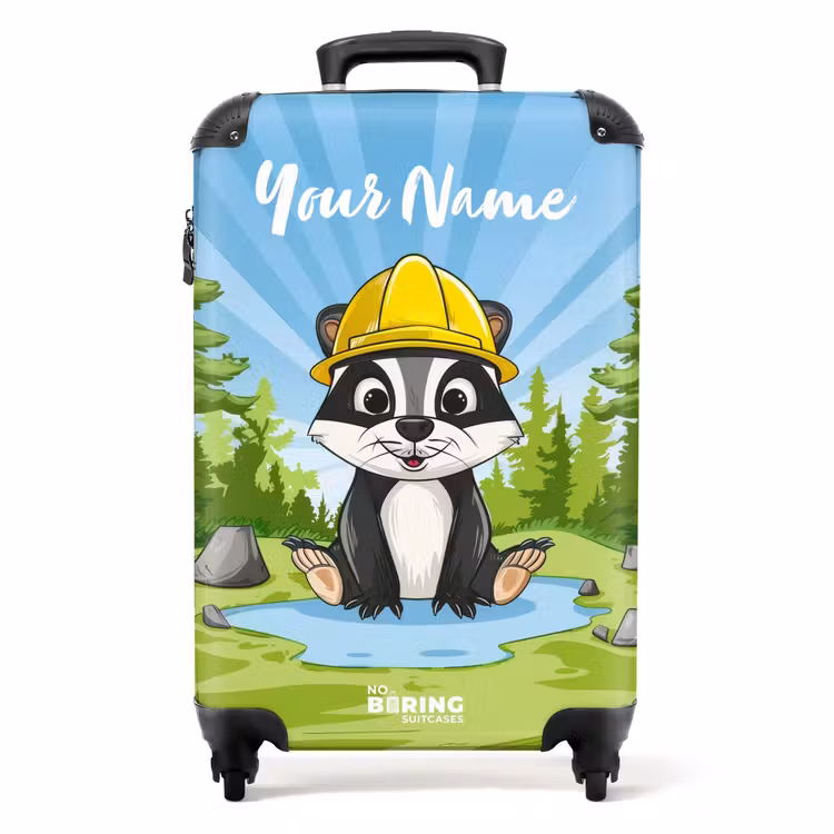 Suitcase with name - Wally work bear — 1