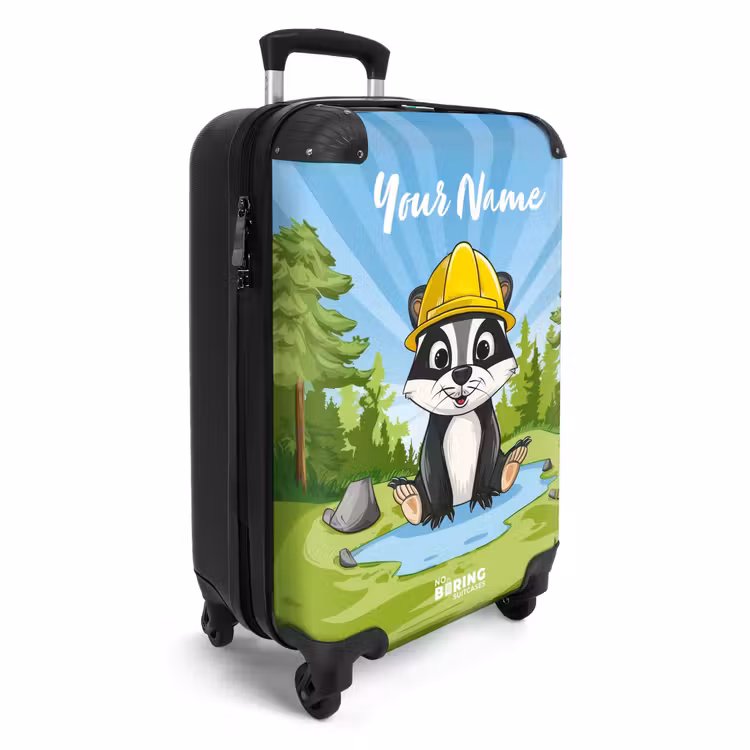 Suitcase with name - Wally work bear — 2