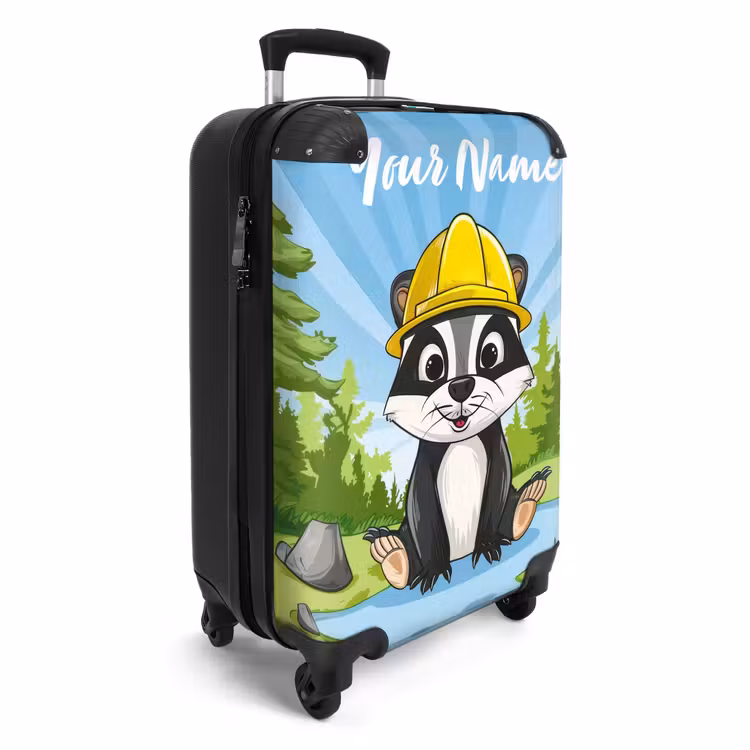 Suitcase with name - Wally work bear — 2