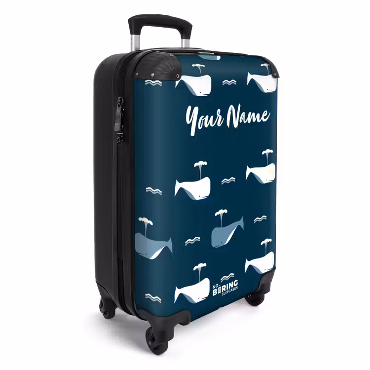Suitcase with name - Whale World — 2