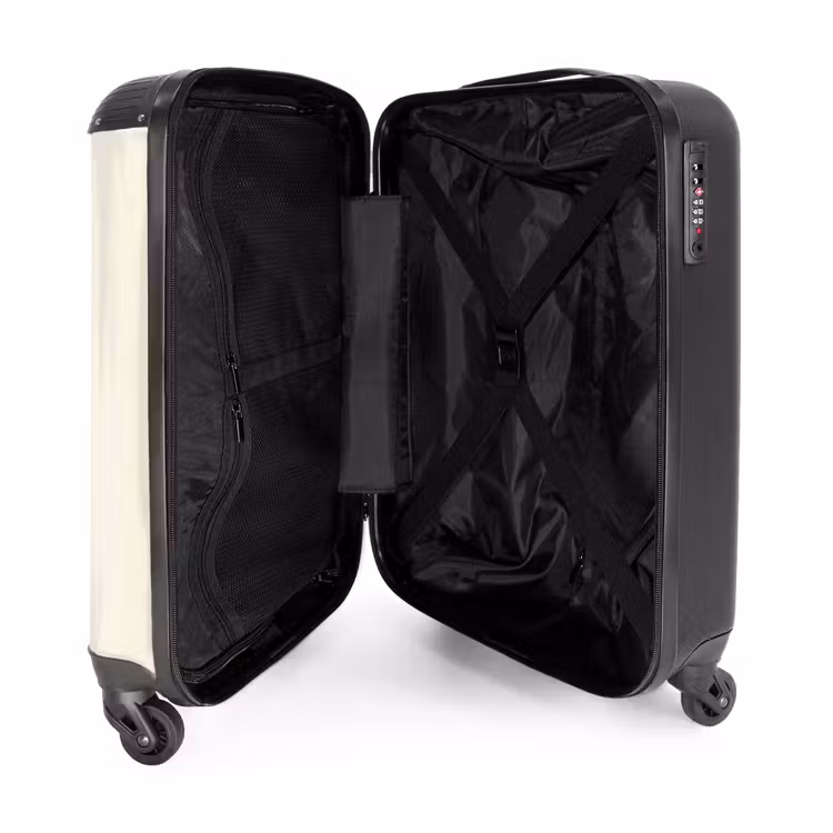 Suitcase with name - White horse head surrounded by flowers and butterflies — 5