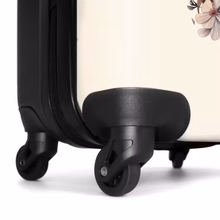 Suitcase with name - White horse head surrounded by flowers and butterflies — 7