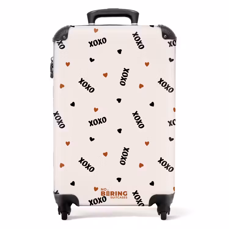 Suitcase - XOXO on beige — 1