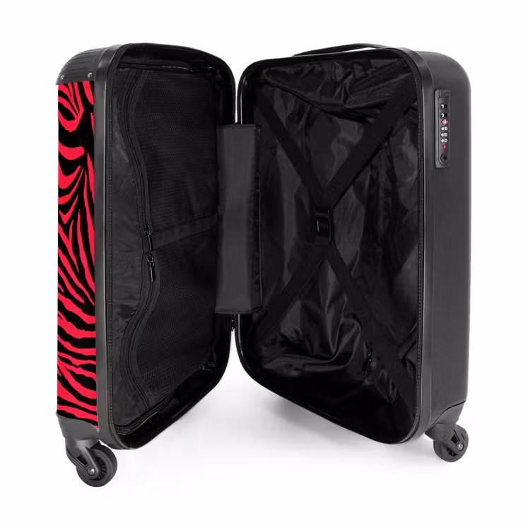 Suitcase - Zebra stripes in black on bright pink background — 3