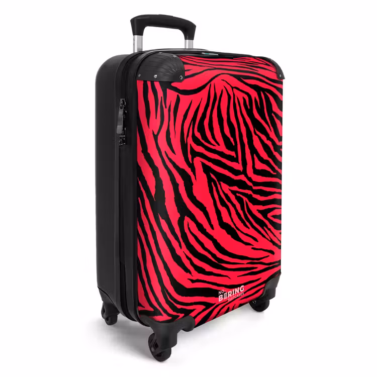 Suitcase - Zebra stripes in black on bright pink background — 4