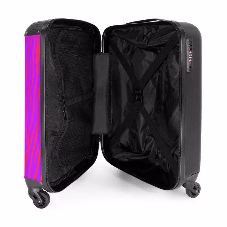Suitcase - Zebra stripes in red and purple with modern flair — 3