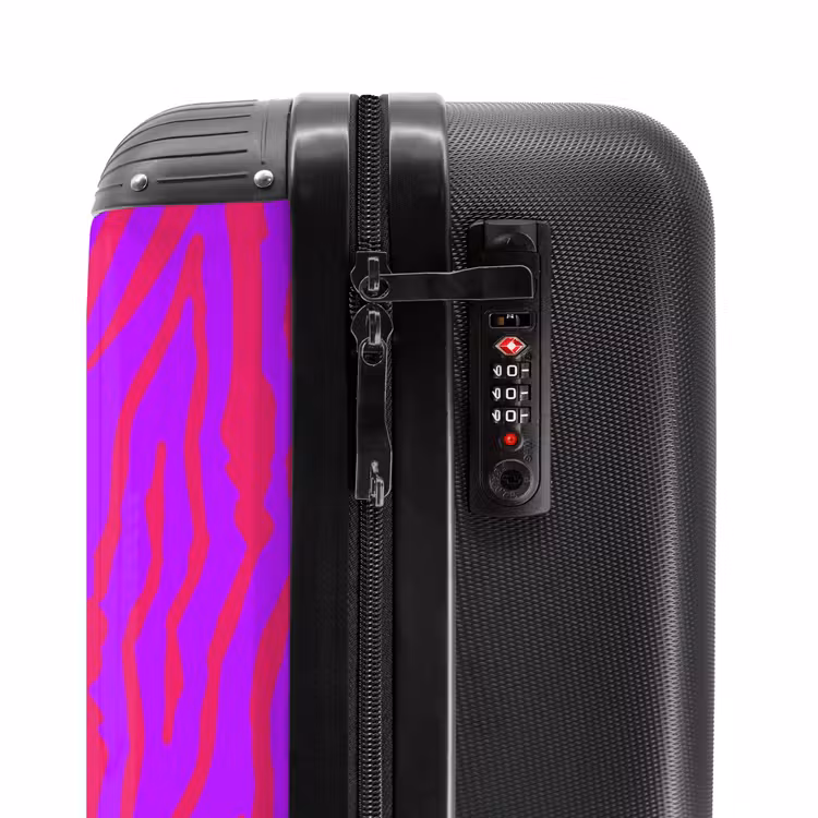 Suitcase - Zebra stripes in red and purple with modern flair — 5