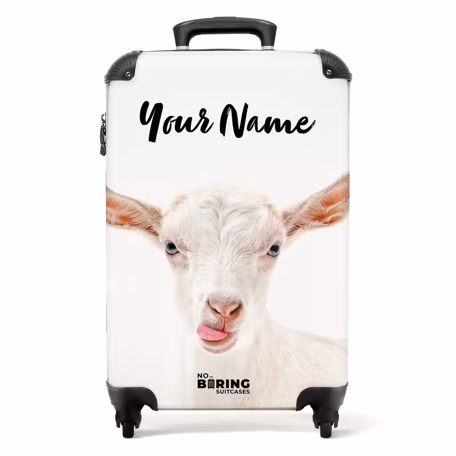 Suitcase with name - Goat Sticking Out Its Tongue — 1