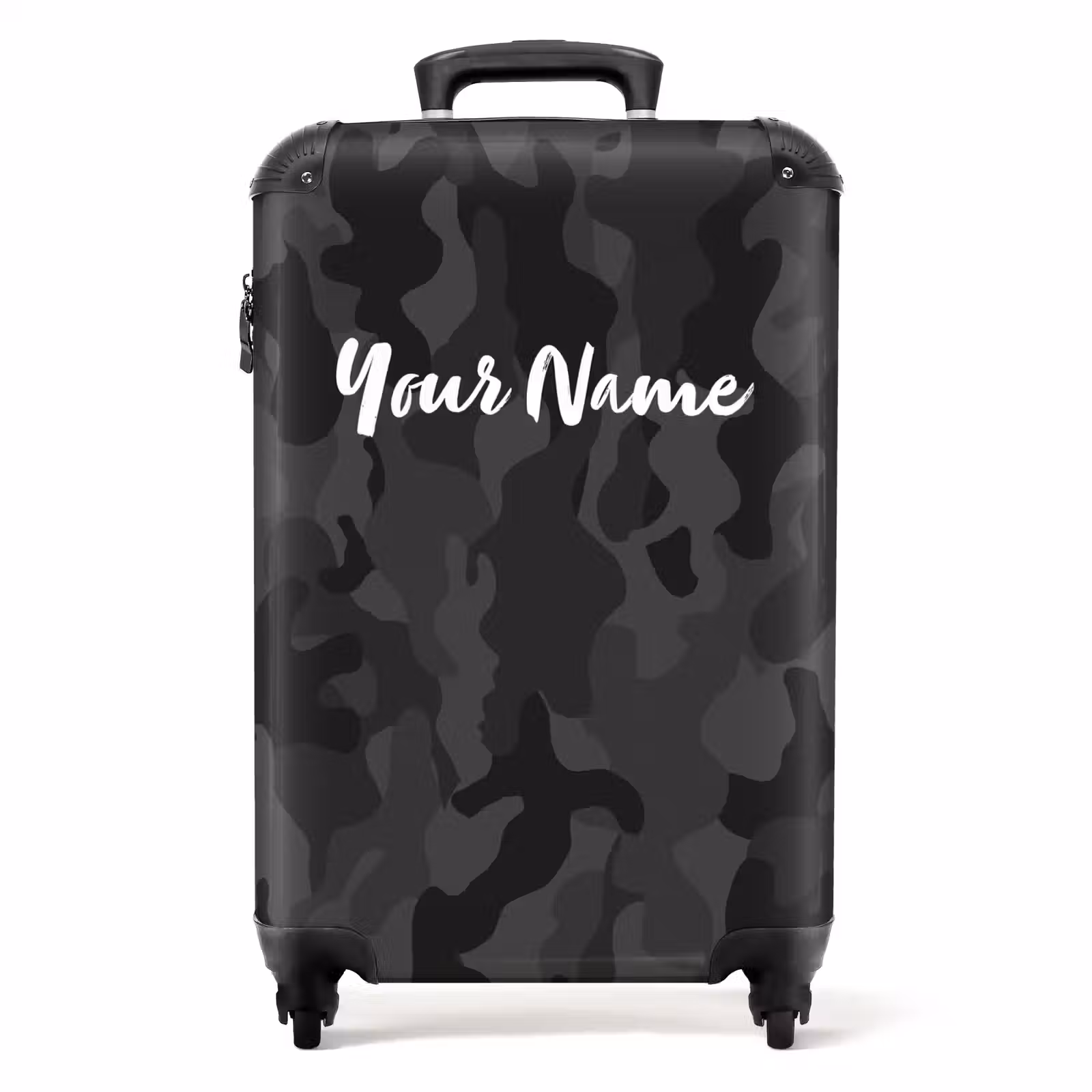 Suitcase with name - Green camouflage print — 1