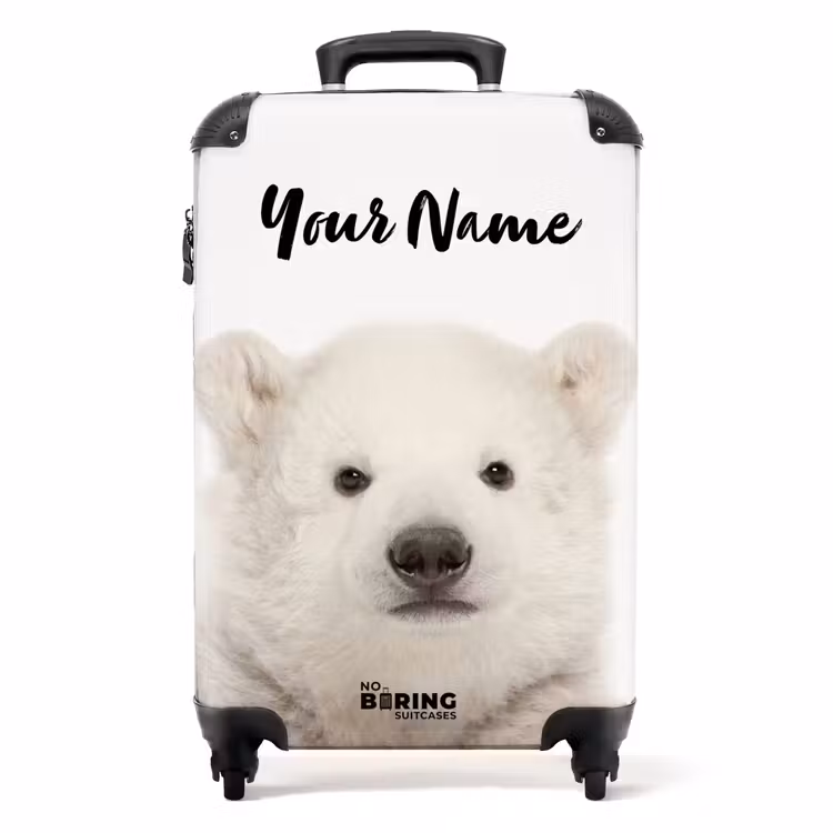Suitcase with name - Cute Polar Bear — 1