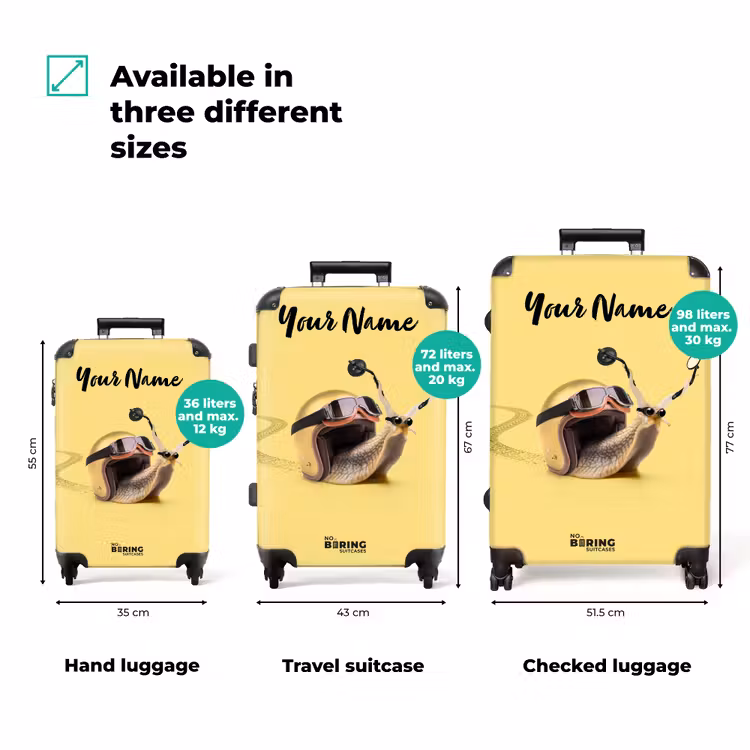 Suitcase with name - Escar-Go - Yellow — 3