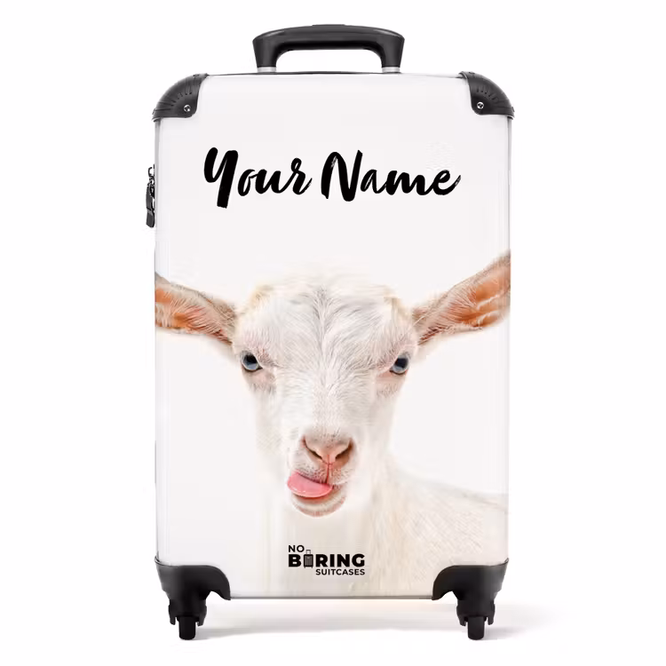 Suitcase with name - Goat Sticking Out Its Tongue — 1