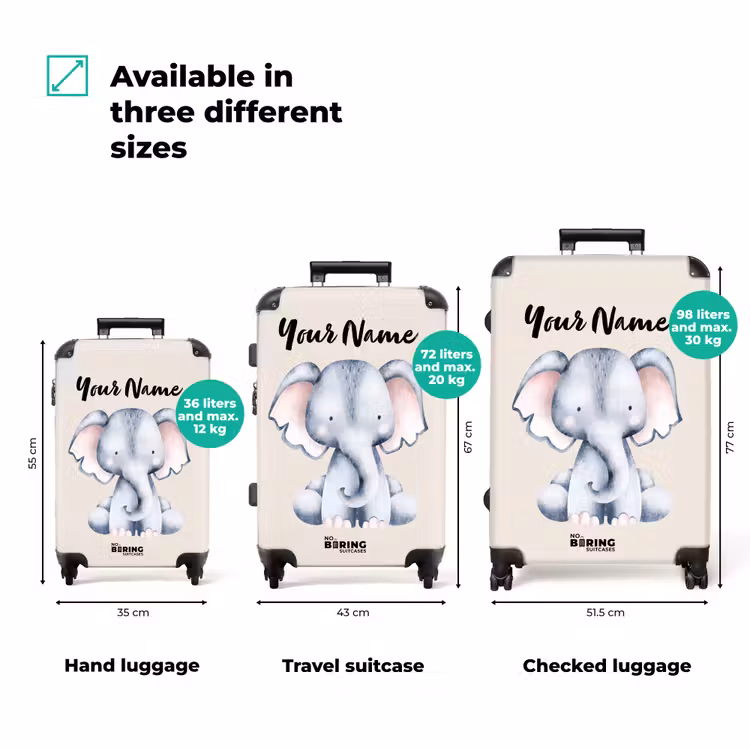 Suitcase with name - Oane Elephant — 3