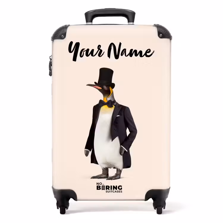 Suitcase with name - Penguin in Suit — 1