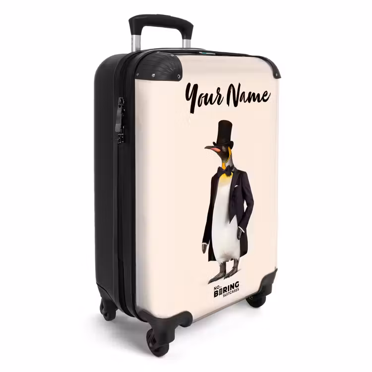 Suitcase with name - Penguin in Suit — 2