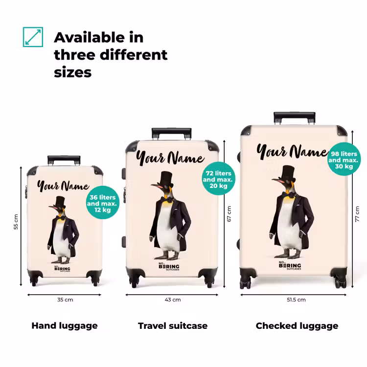 Suitcase with name - Penguin in Suit — 3