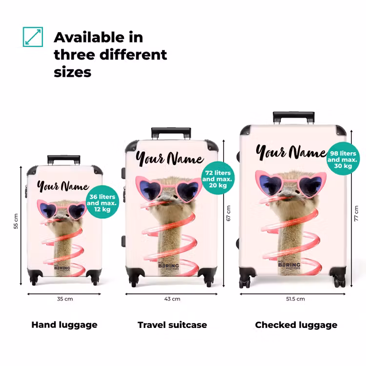 Suitcase with name - Sierk Ostrich Pink — 3