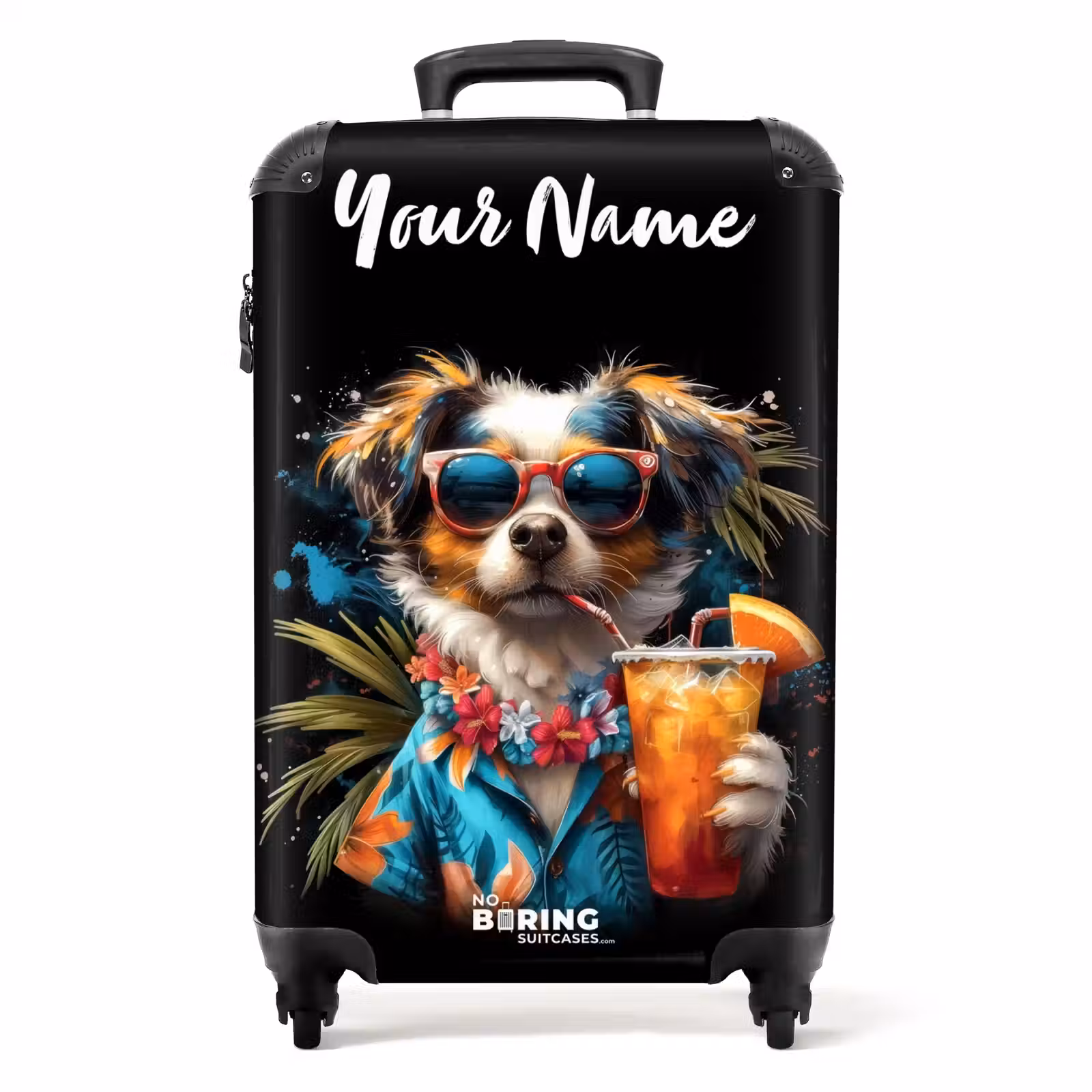 Suitcase with name - Dog in Tropical Spheres — 1