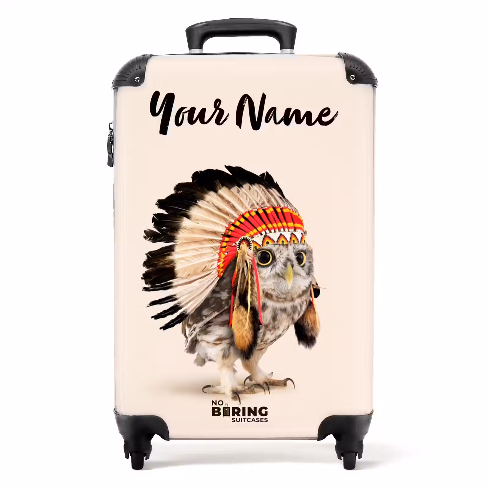Suitcase with name - Owl as Indian — 1