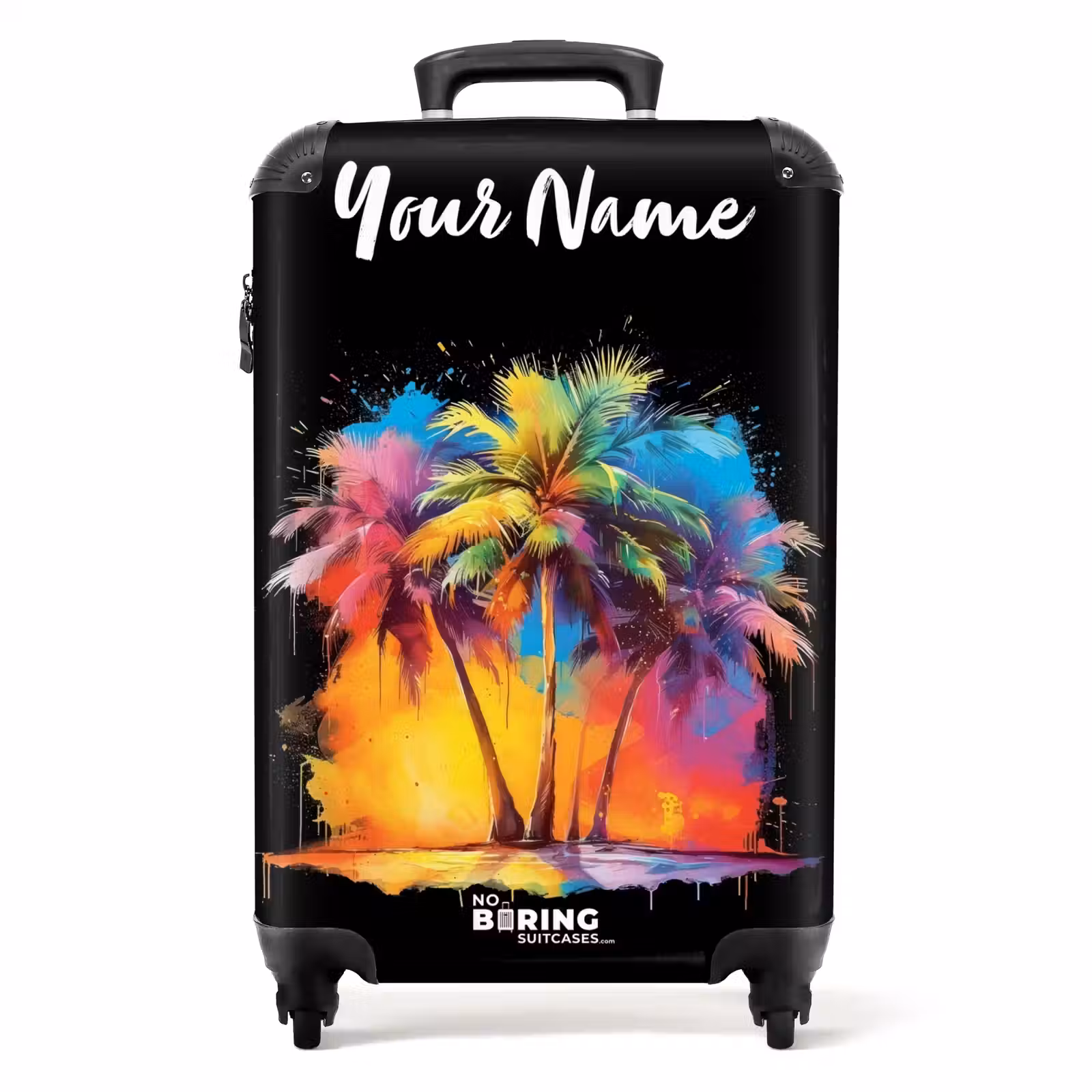 Suitcase with name - Palm Trees Smeared with Paint — 1