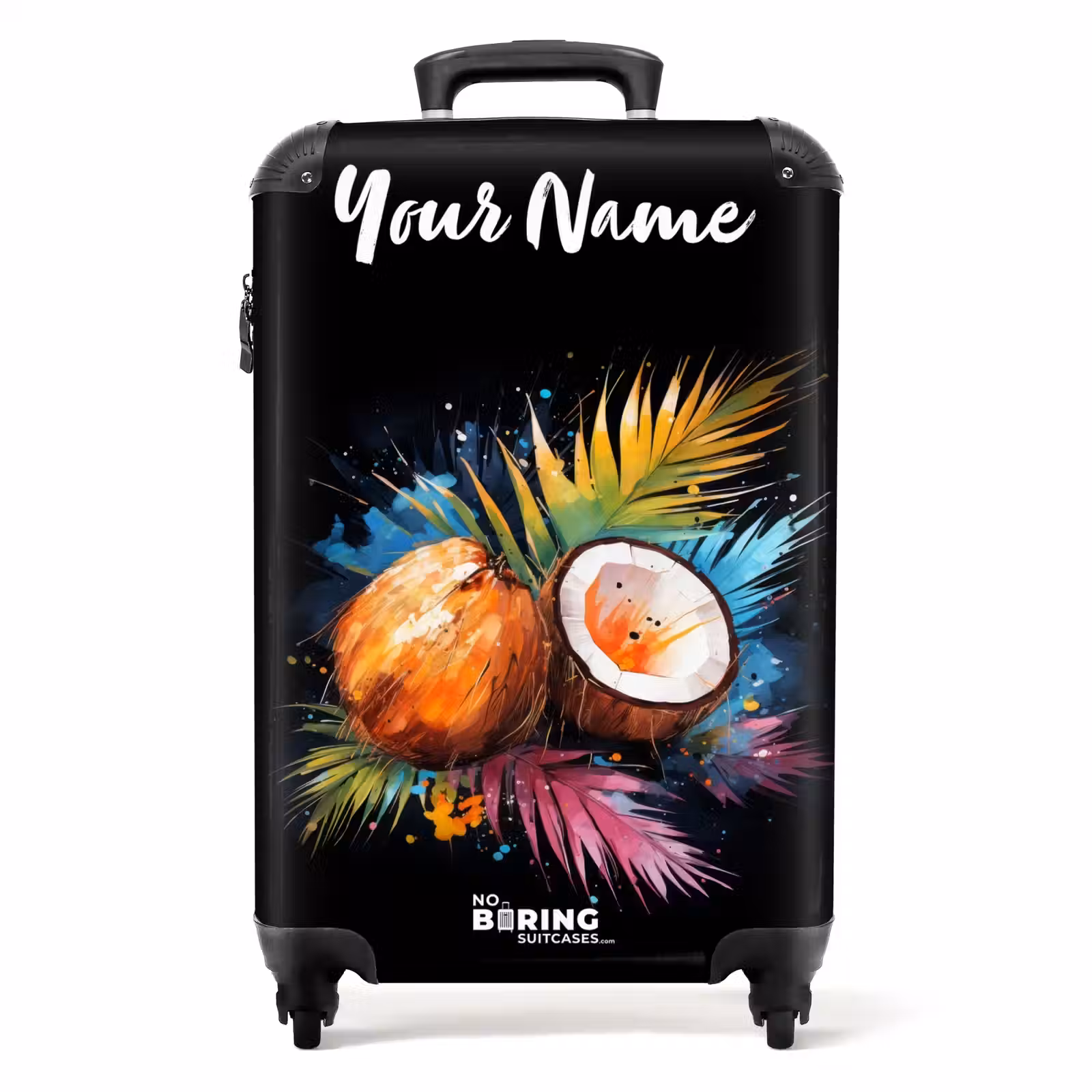 Suitcase with name - Street Art of Coconuts and Colorful Leaves — 1