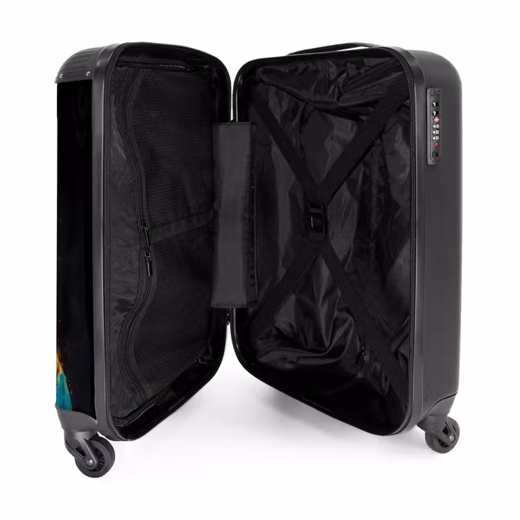 Suitcase with name - Chimpanzee with Hawaii Blouse — 5