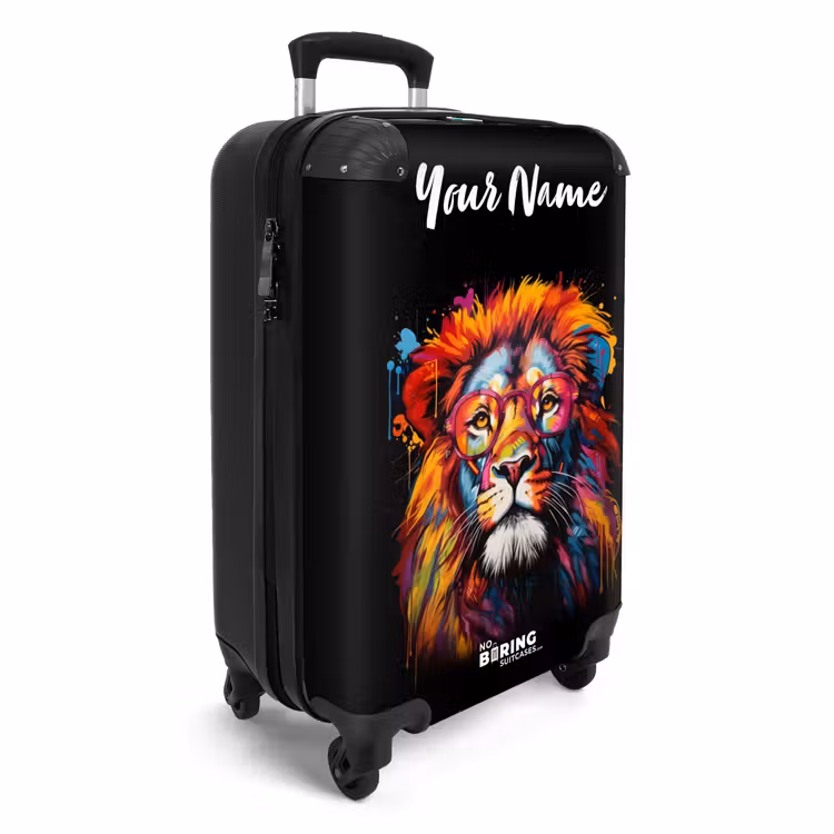 Suitcase with name - Colorful Lion in Graffiti Style — 2