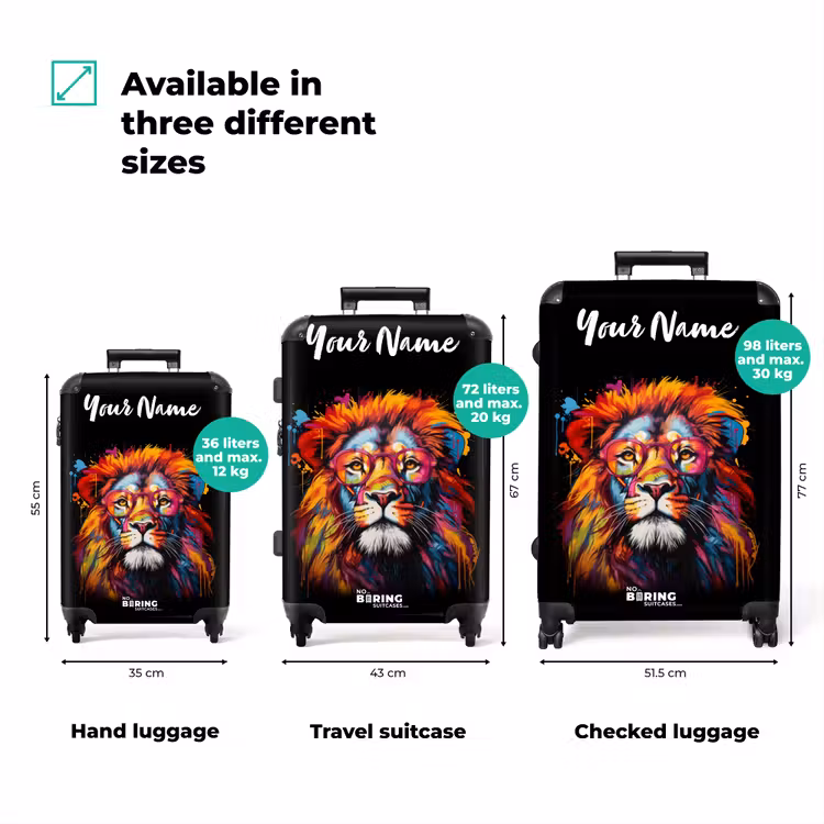 Suitcase with name - Colorful Lion in Graffiti Style — 3