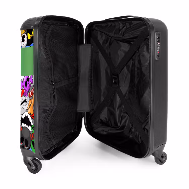 Suitcase with name - Colorful Monster Mix — 5