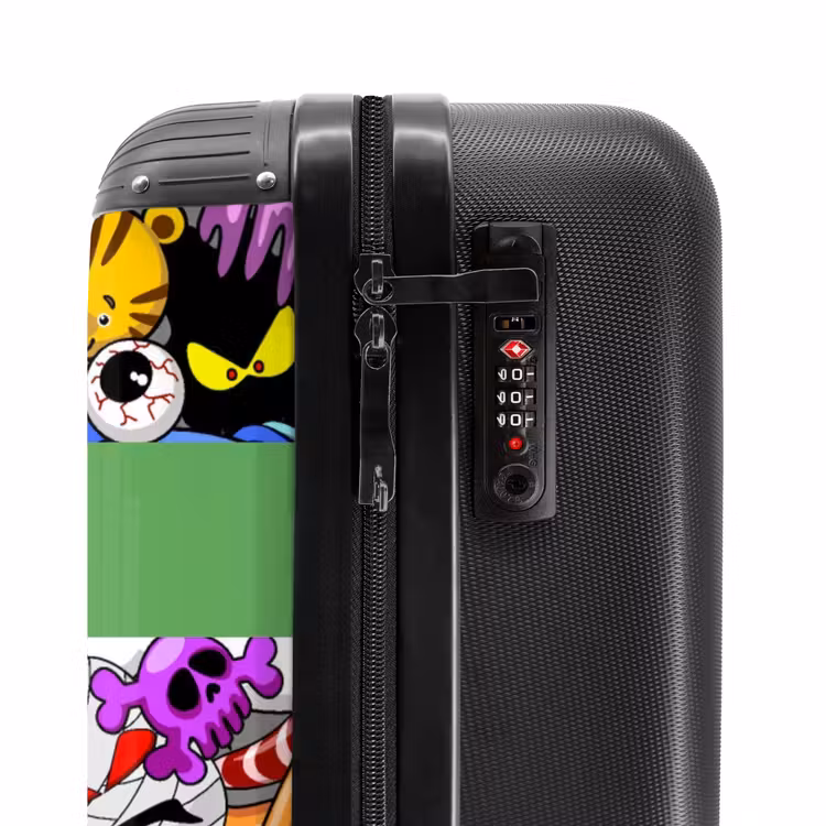 Suitcase with name - Colorful Monster Mix — 6