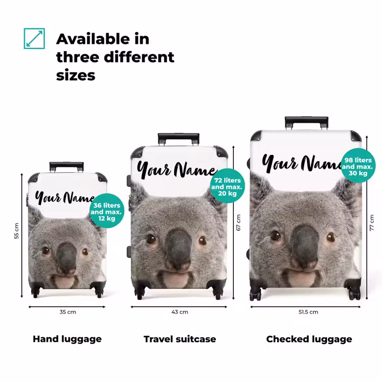 Suitcase with name - Cute Koala Bear — 3