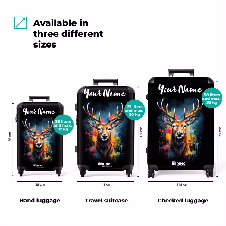 Suitcase with name - Deer with Antlers Between Graffiti Spray — 3