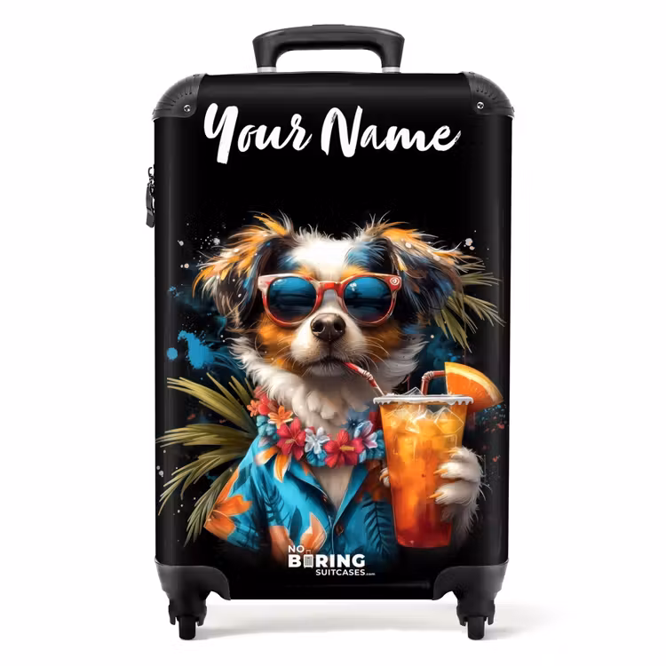 Suitcase with name - Dog in Tropical Spheres — 1