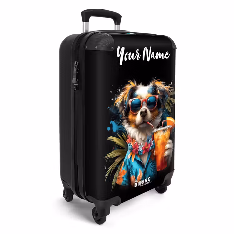 Suitcase with name - Dog in Tropical Spheres — 2