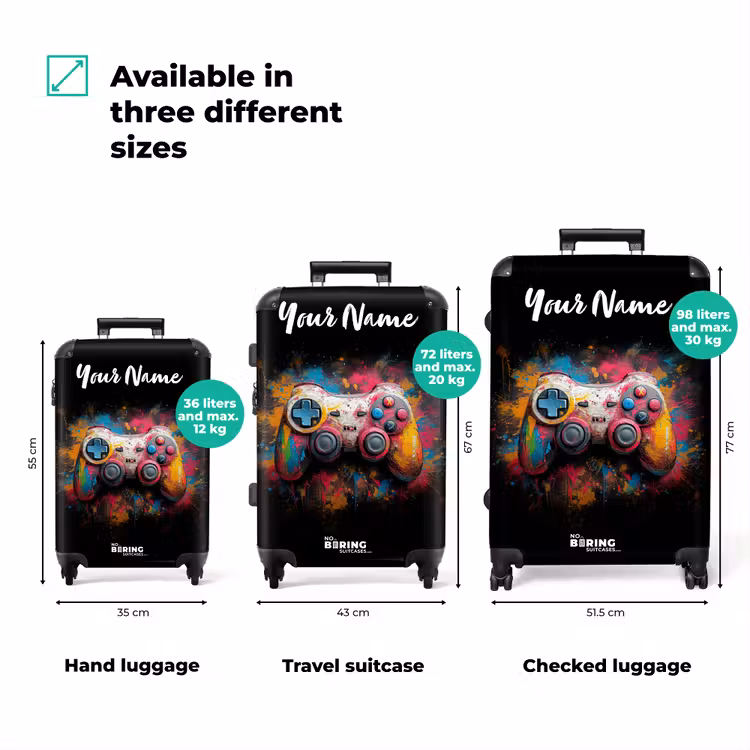 Suitcase with name - Game Controller Covered with Paint — 3
