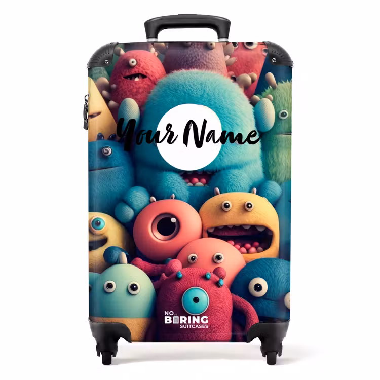 Suitcase with name - Monster Crowd — 1