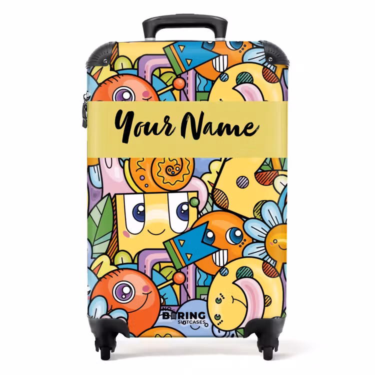 Suitcase with name - Monster with Dots — 1