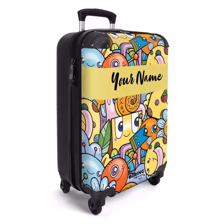 Suitcase with name - Monster with Dots — 2