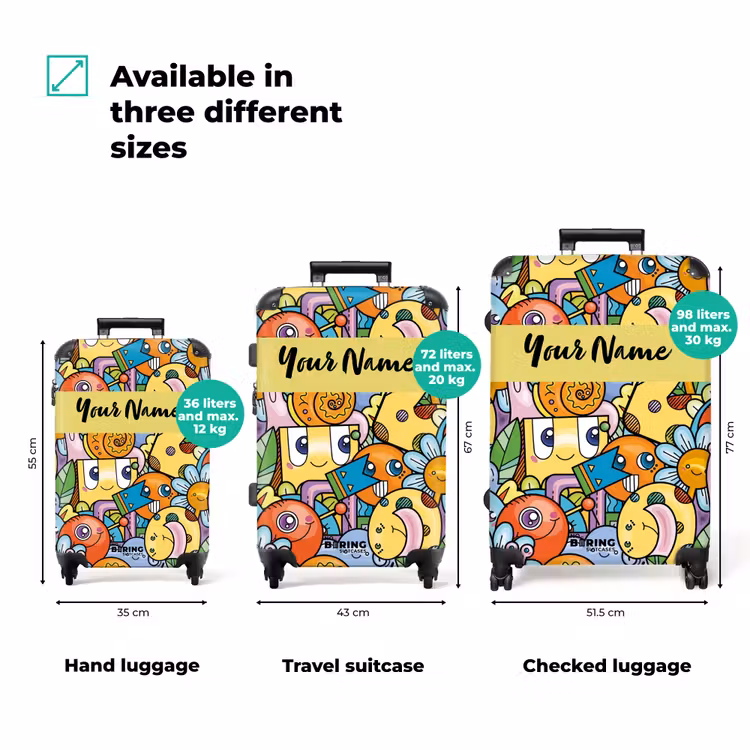 Suitcase with name - Monster with Dots — 3