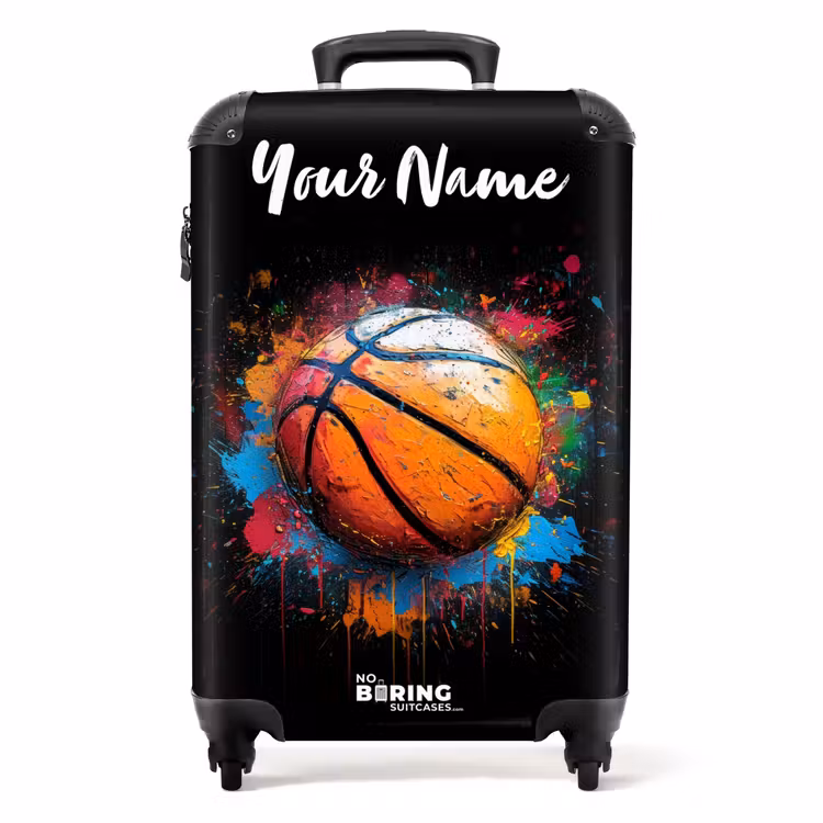 Suitcase with name - Orange Basketball to Amid Paint Splatters — 1