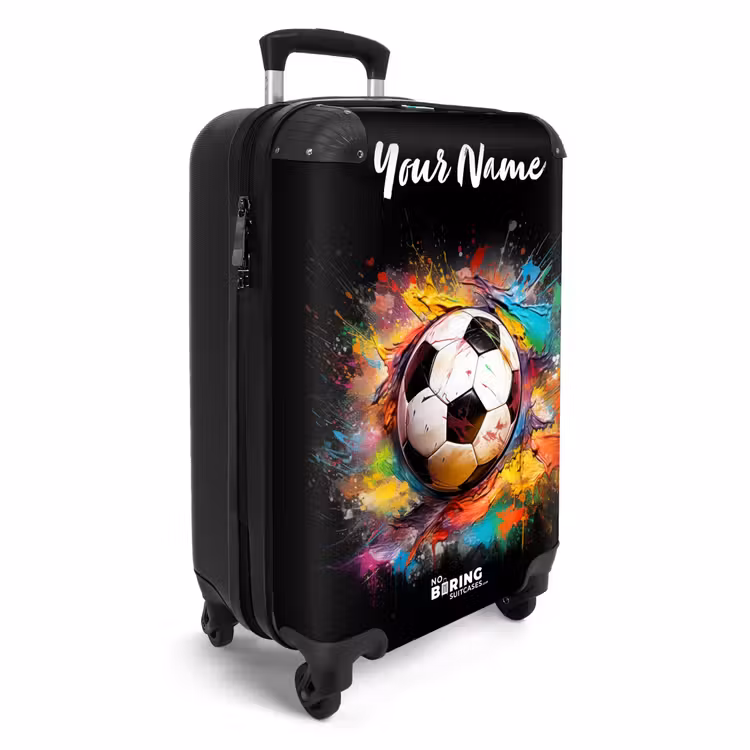 Suitcase with name - Paint blob Football — 2