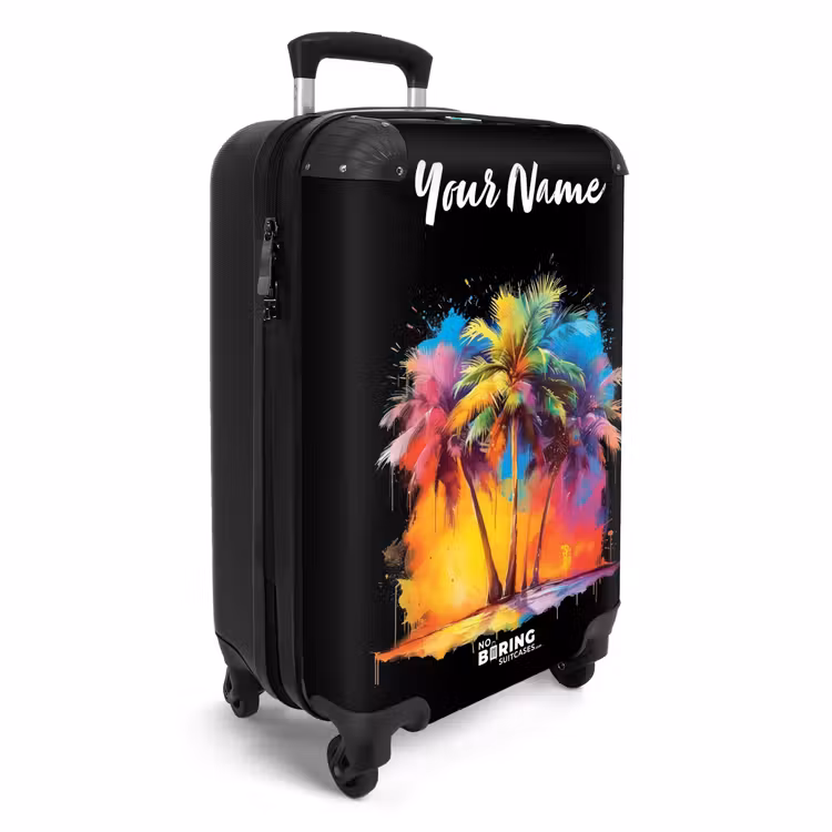 Suitcase with name - Palm Trees Smeared with Paint — 2