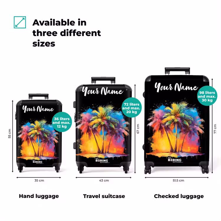Suitcase with name - Palm Trees Smeared with Paint — 3