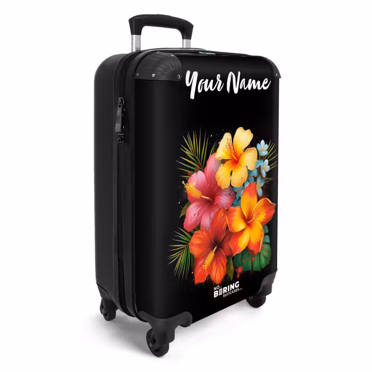 Suitcase with name - Tropical Flowers in Street Art Style — 2