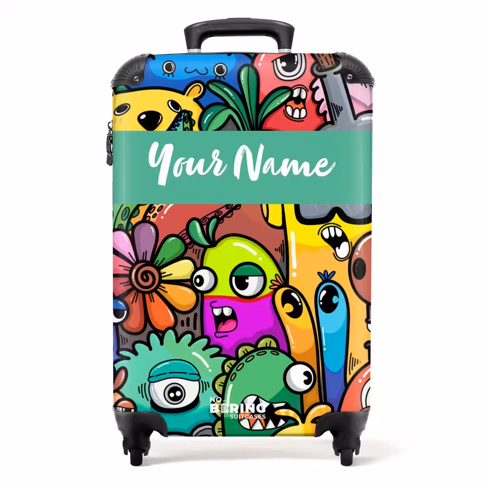 Suitcase with name - Colorful Monster Parade — 1