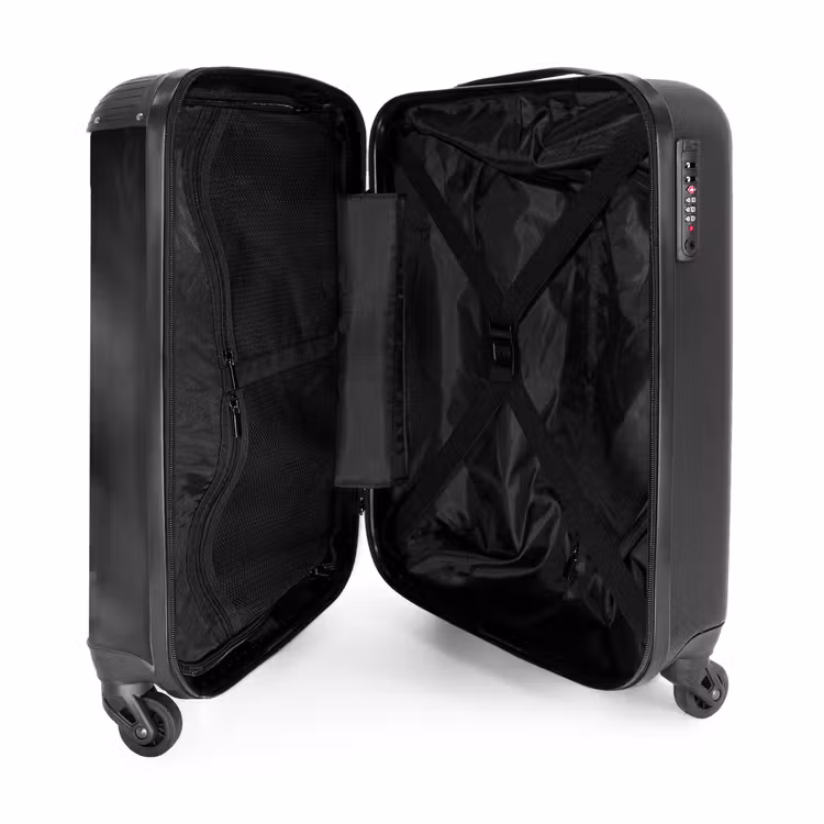 Suitcase with name - Black horse at a gallop — 5